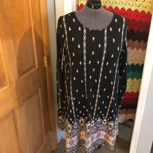 Black dress with floral pattern